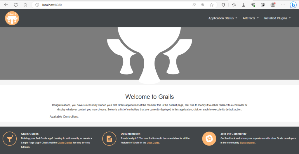 Verify application running on localhost